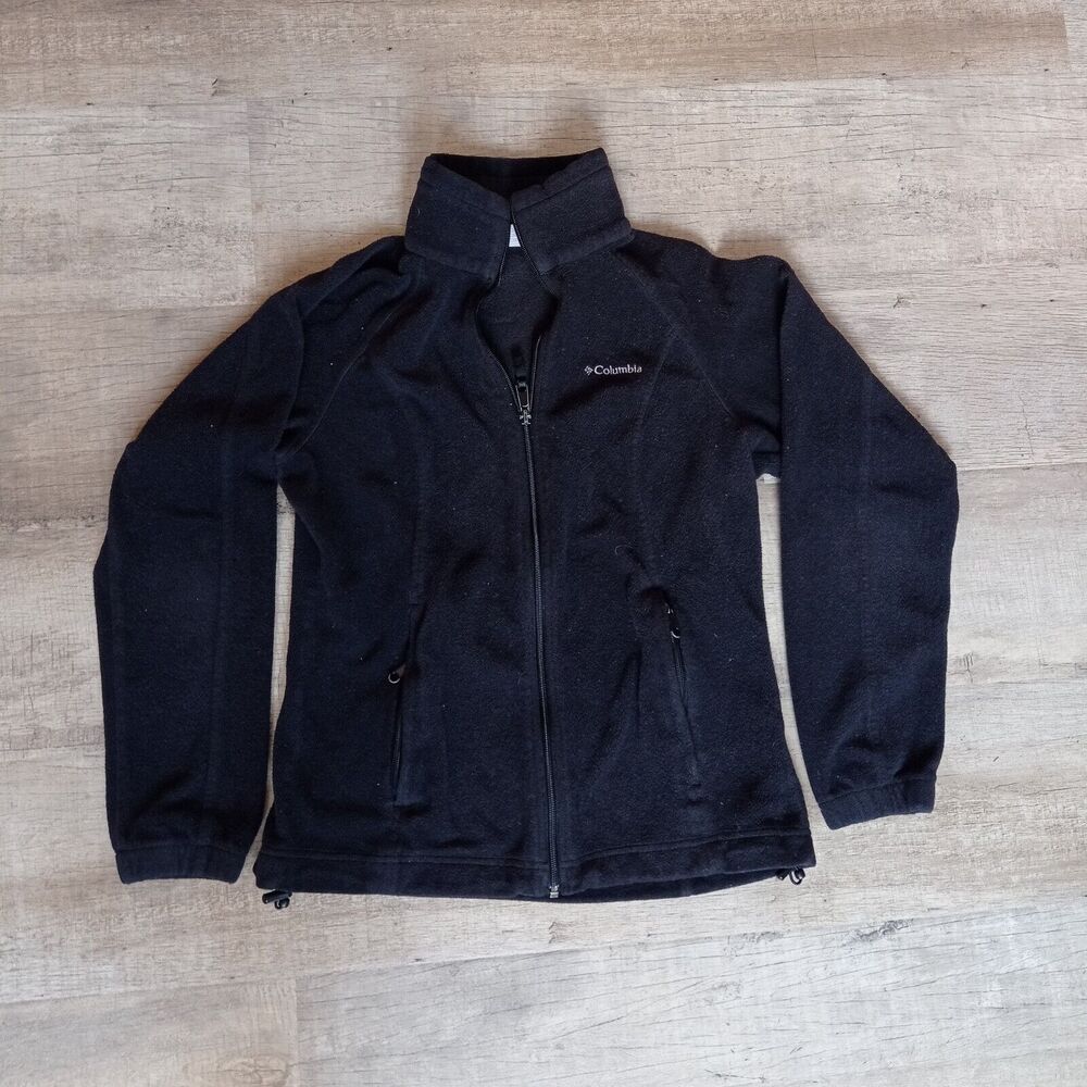 Columbia black Women's fleece full zip up jacket size small S